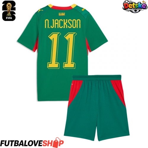 Dres Senegal Nicolas Jackson #11 Preč pre deti MS 2026 Krátky Rukáv (+ trenírky)